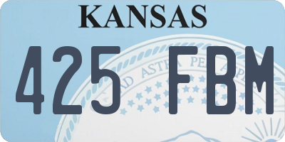 KS license plate 425FBM