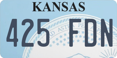 KS license plate 425FDN