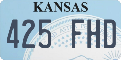 KS license plate 425FHD