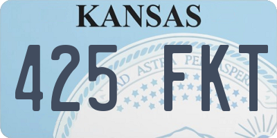 KS license plate 425FKT