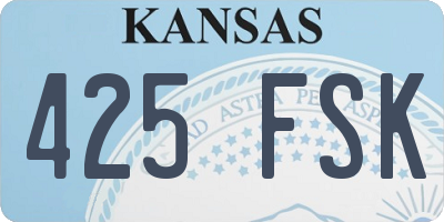 KS license plate 425FSK