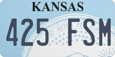 KS license plate 425FSM