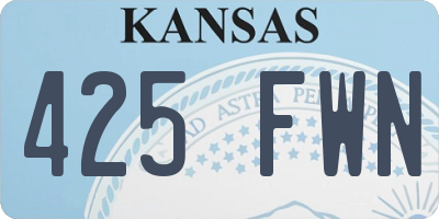 KS license plate 425FWN
