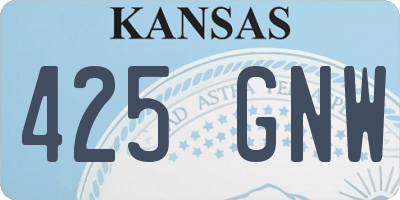 KS license plate 425GNW