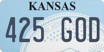 KS license plate 425GOD