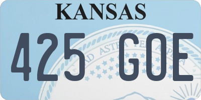 KS license plate 425GOE