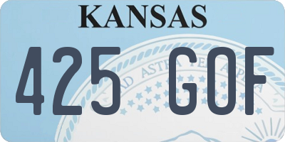 KS license plate 425GOF