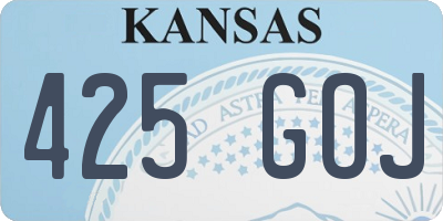 KS license plate 425GOJ