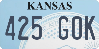 KS license plate 425GOK