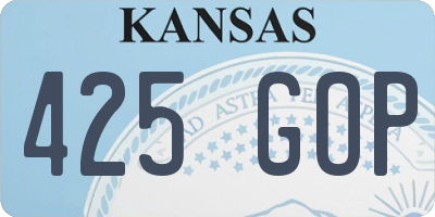 KS license plate 425GOP