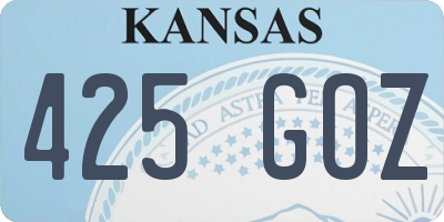 KS license plate 425GOZ
