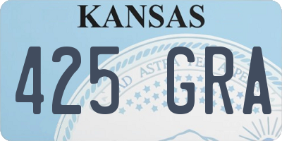 KS license plate 425GRA