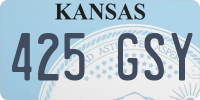 KS license plate 425GSY