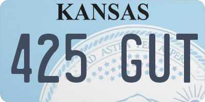 KS license plate 425GUT