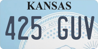 KS license plate 425GUV