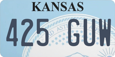 KS license plate 425GUW