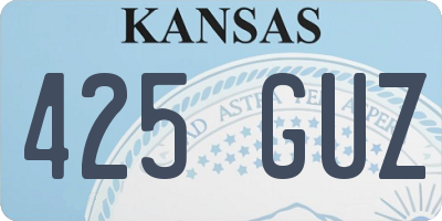 KS license plate 425GUZ