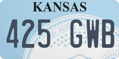 KS license plate 425GWB