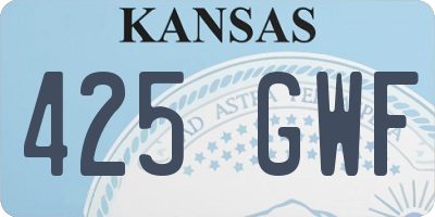 KS license plate 425GWF