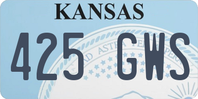 KS license plate 425GWS