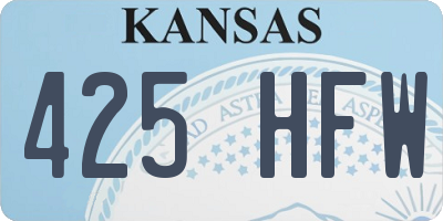 KS license plate 425HFW