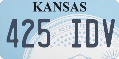 KS license plate 425IDV