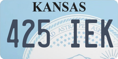 KS license plate 425IEK