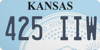 KS license plate 425IIW