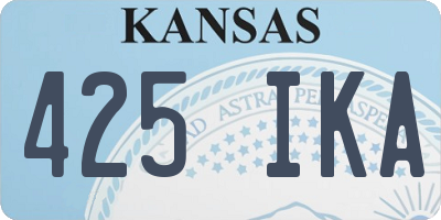 KS license plate 425IKA