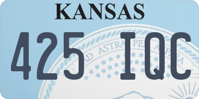 KS license plate 425IQC