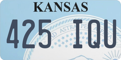 KS license plate 425IQU