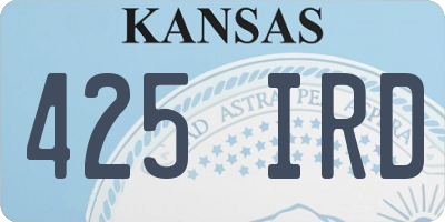 KS license plate 425IRD