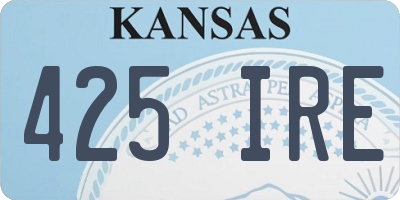 KS license plate 425IRE