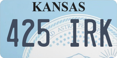 KS license plate 425IRK