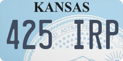 KS license plate 425IRP