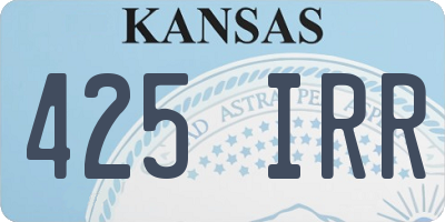 KS license plate 425IRR