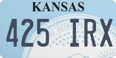 KS license plate 425IRX