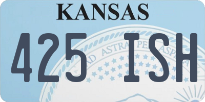 KS license plate 425ISH