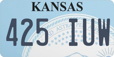 KS license plate 425IUW