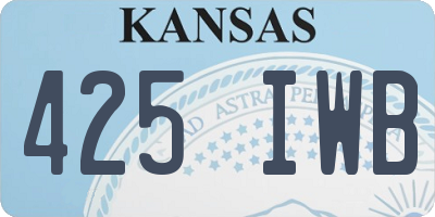 KS license plate 425IWB
