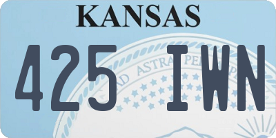 KS license plate 425IWN