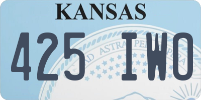 KS license plate 425IWO