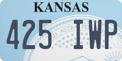 KS license plate 425IWP