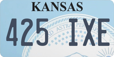 KS license plate 425IXE