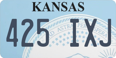 KS license plate 425IXJ