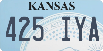 KS license plate 425IYA