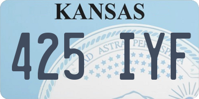 KS license plate 425IYF
