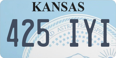 KS license plate 425IYI