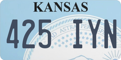 KS license plate 425IYN