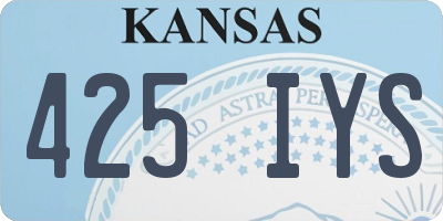 KS license plate 425IYS